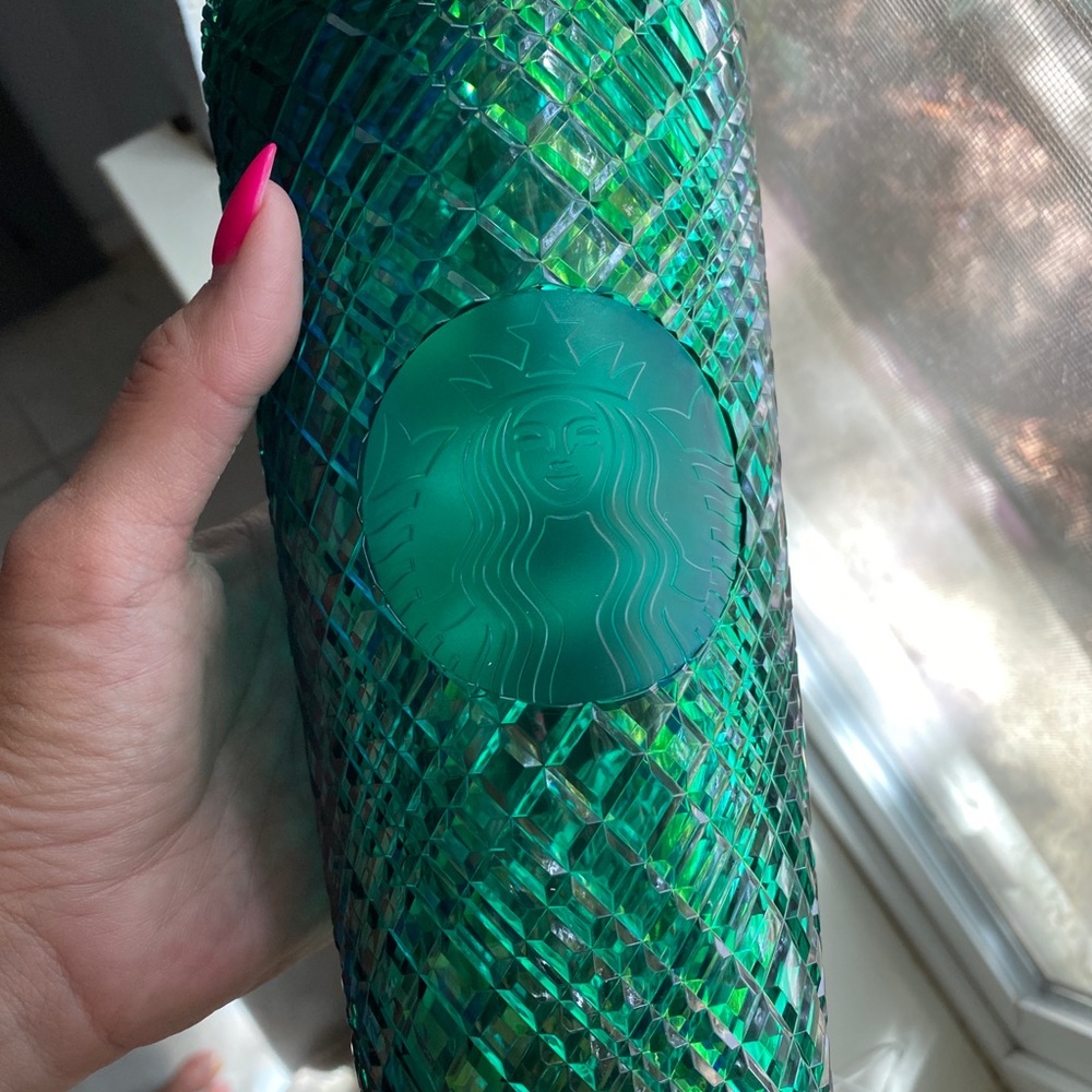 💚NEW🧜‍♀️Starbucks 2022 Spring Light Green Jeweled Venti Tumbler - Picture 2 of 4